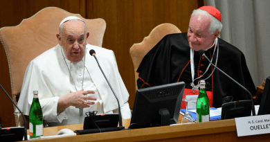 Papa Francisco durante conferência 1/3/2024 Divulgação via REUTERS