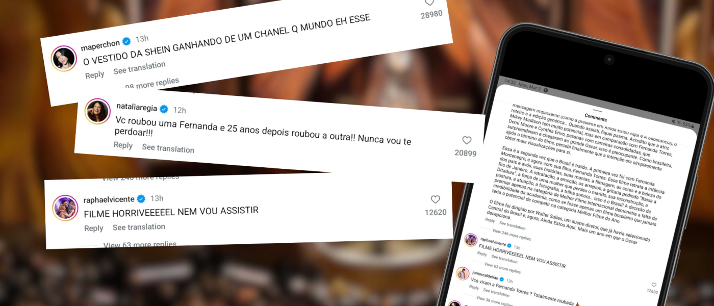 “Sem noção”: Brasileiros Atacam Perfil do Oscar no Instagram após Derrota de Fernanda Torres
