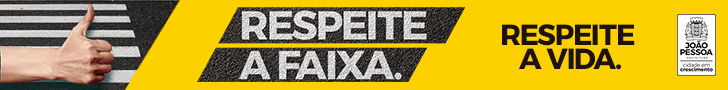 Banner campanha de trânsito respeite a faixa da prefeitura de João Pessoa