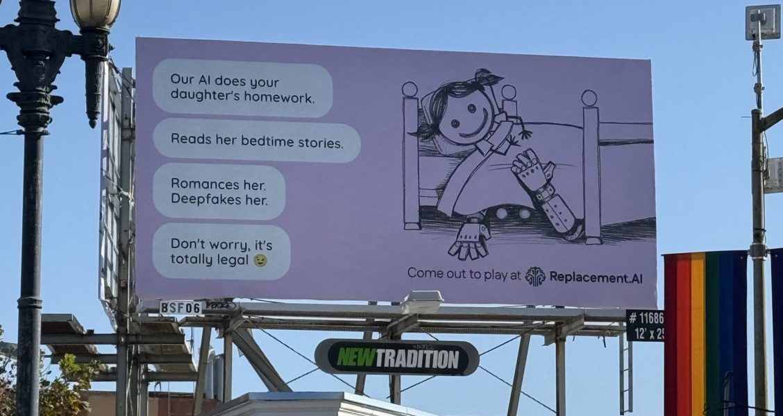 Outdoor em São Francisco ironiza a era da inteligência artificial e viraliza com humor sombrio