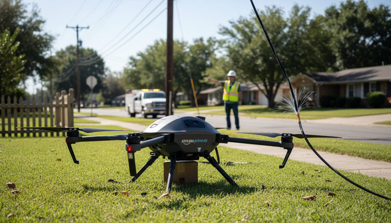 Drone da Amazon Derruba Cabo de Internet no Texas, Acendendo Alerta para Segurança Aérea