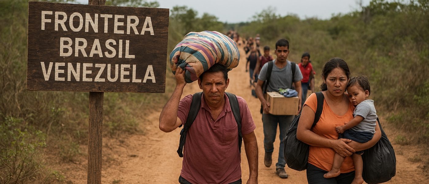 Venezuelanos fogem a pé para o Brasil temendo crise e Exército