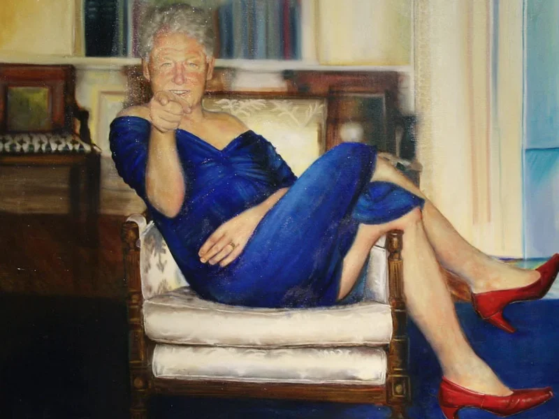 Mistério do Quadro de Bill Clinton em Vestido Azul na Mansão de Epstein Revelado