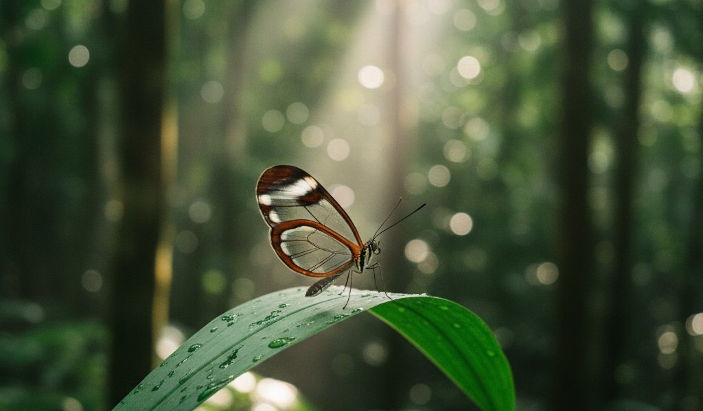 Asa de vidro: a borboleta resistente que esconde truques de força e defesa