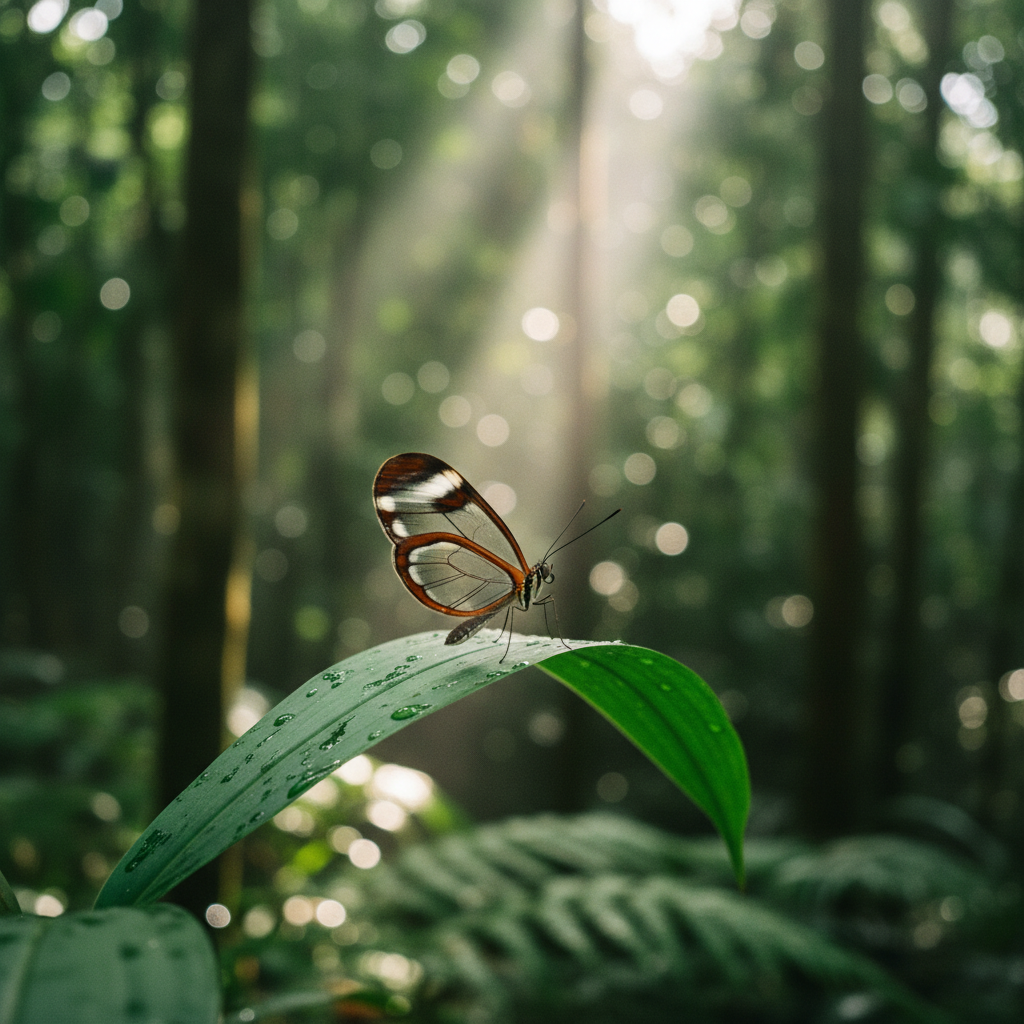 Asa de vidro: a borboleta resistente que esconde truques de força e defesa