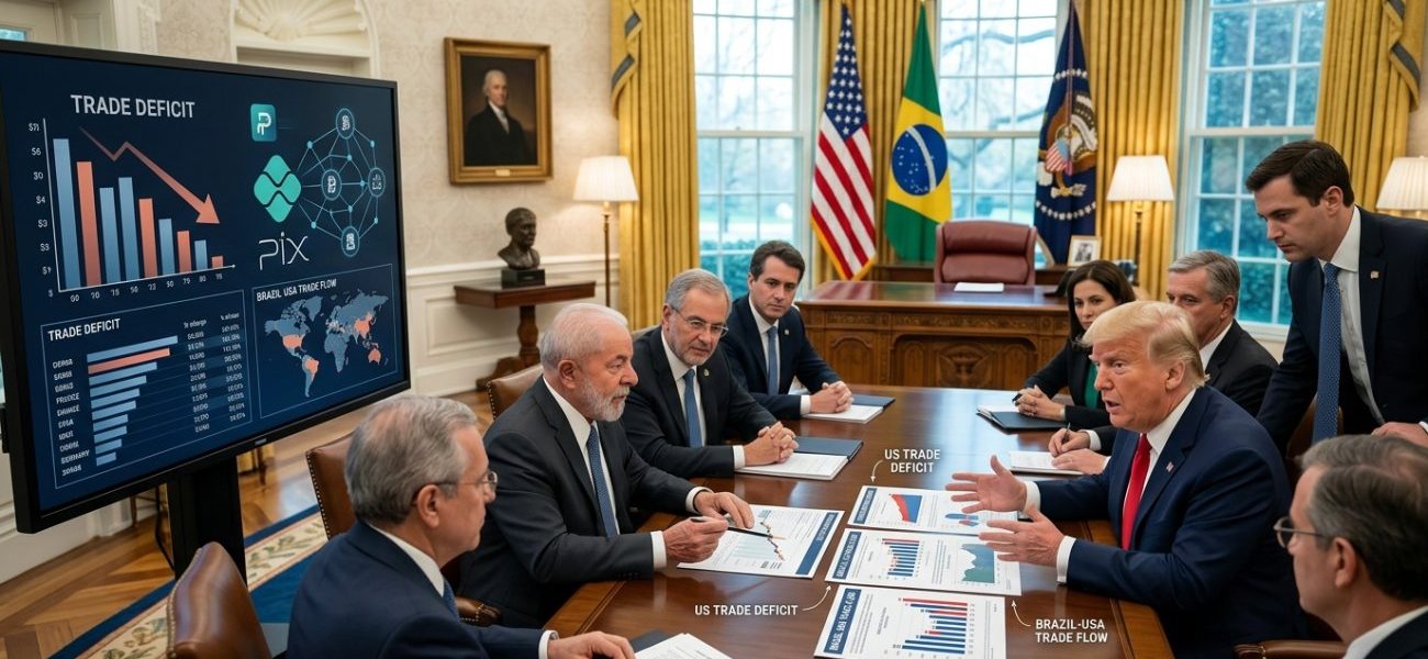 Trump desconhece déficits comerciais com Brasil e sucesso do Pix