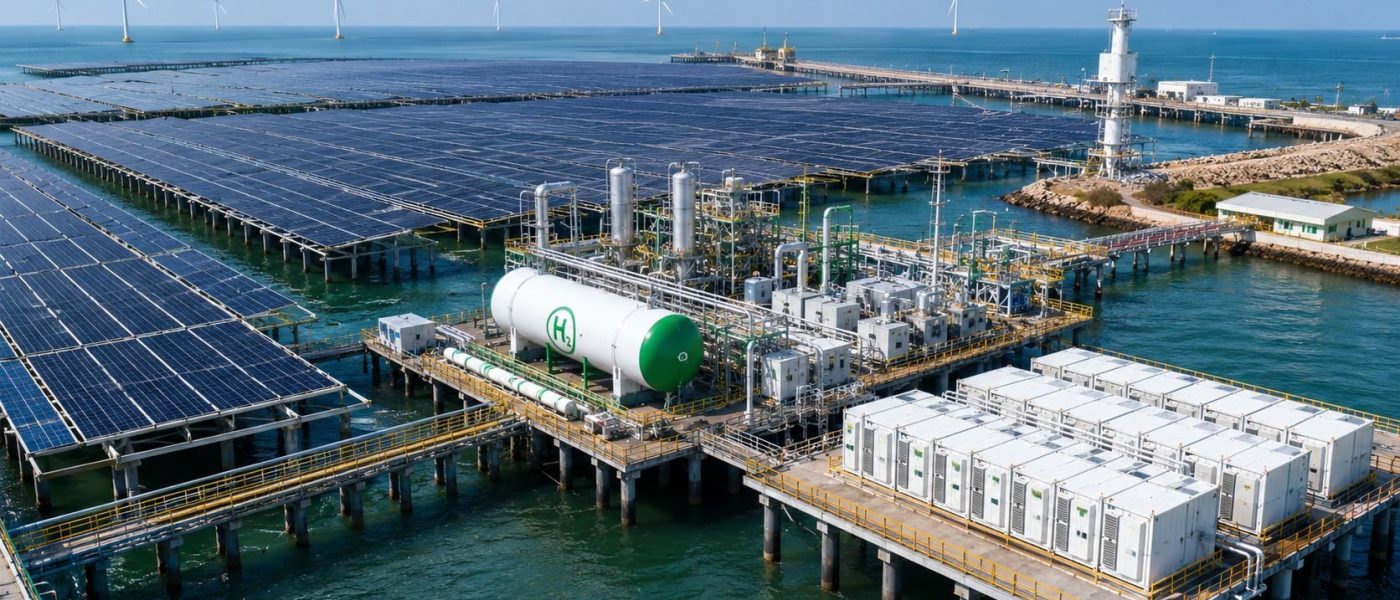 China une solar, hidrogênio e baterias em projeto offshore inédito